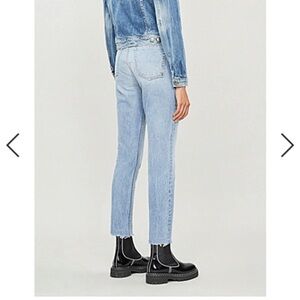 GRLFRND | Karolina High-Rise Light Wash Distressed Jeans Part Time Love Raw Hem